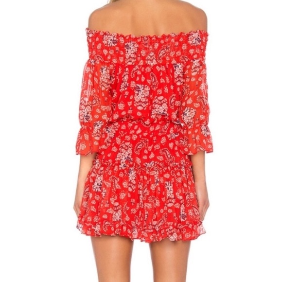 Misa Los Angeles Darla Paisley Mini Dress in Red Floral Paisley Pattern Size XS - Picture 3 of 13